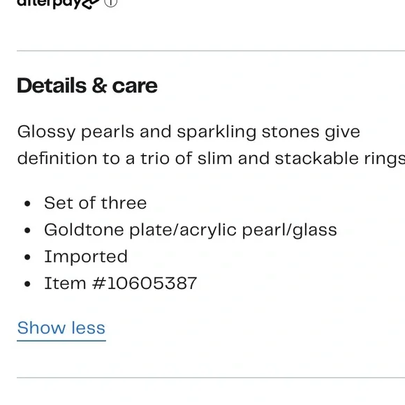 Madewell Set of Three Faux Pearl & Gem
Stackable Rings NWT Size 8 - Picture 9 of 9